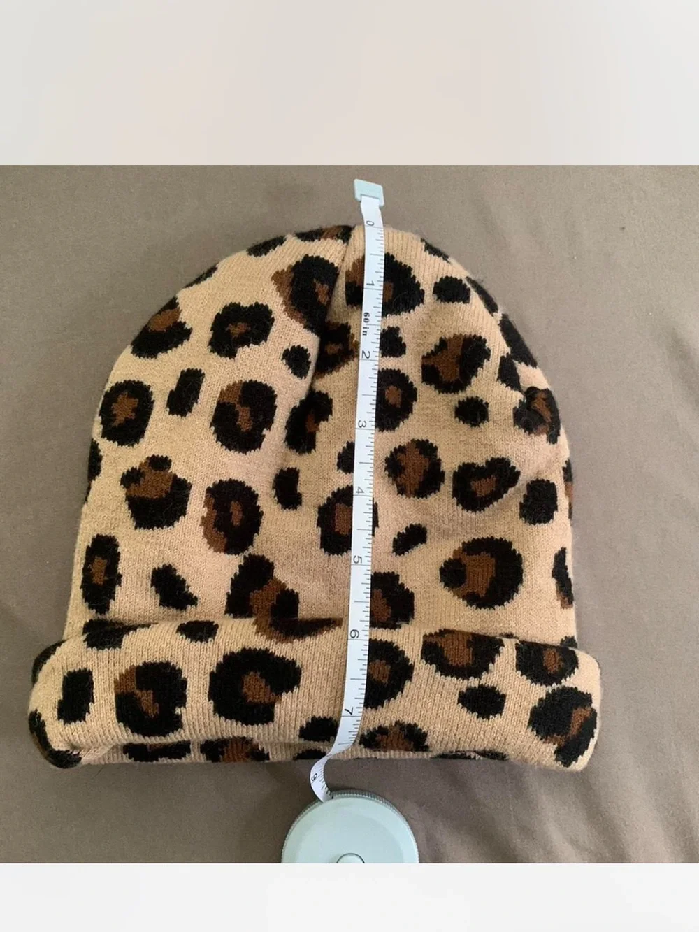 Streetwear Cozy Leopard Print Beanie Hat - Women’s Brown/Black